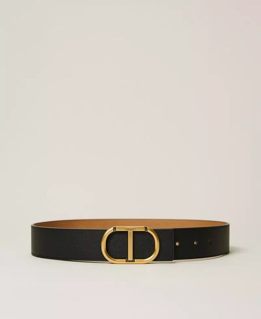 Cintura Reversible leather belt with logo - Piedi Folli