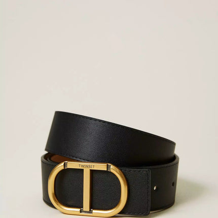 Cintura Reversible leather belt with logo - Piedi Folli