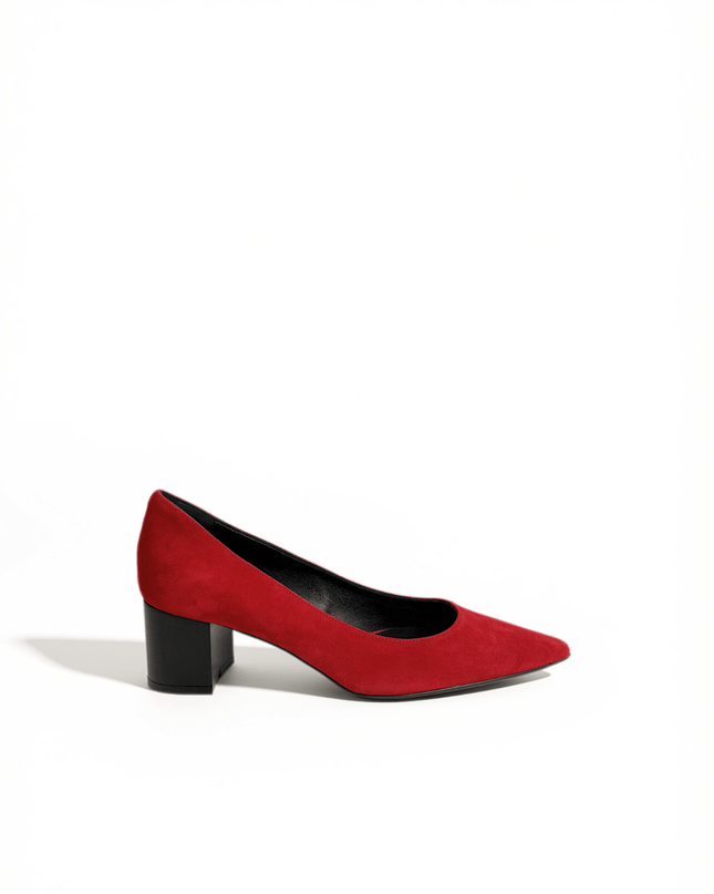 Décolleté in pelle scamosciata rosso - Piedi Folli
