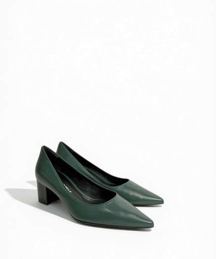Décolleté in pelle verde - Piedi Folli
