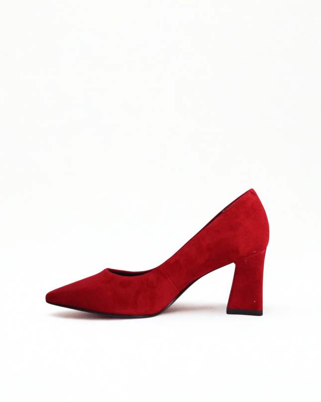 Décolleté scamosciato rosso - Piedi Folli