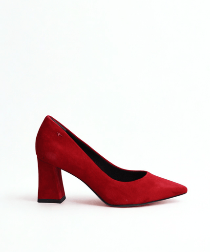 Décolleté scamosciato rosso - Piedi Folli
