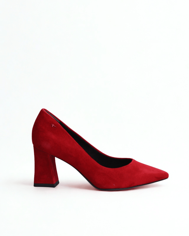 Décolleté scamosciato rosso - Piedi Folli