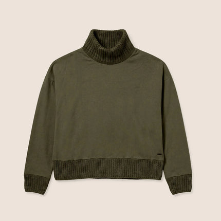 Felpa comfort con collo alto e dettagli in tricot - Piedi Folli