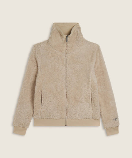 Felpa in pile sherpa con zip e collo alto - Piedi Folli