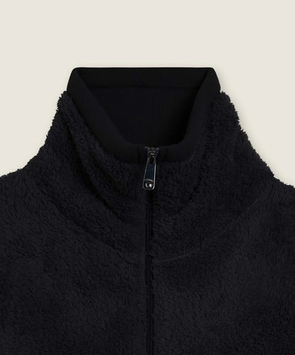 Felpa in pile sherpa con zip e collo alto - Piedi Folli