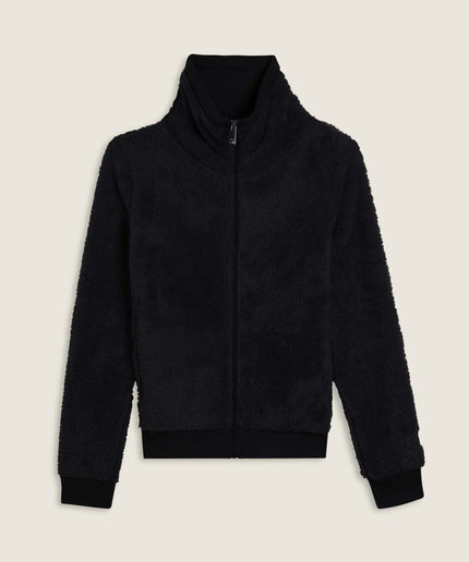 Felpa in pile sherpa con zip e collo alto - Piedi Folli