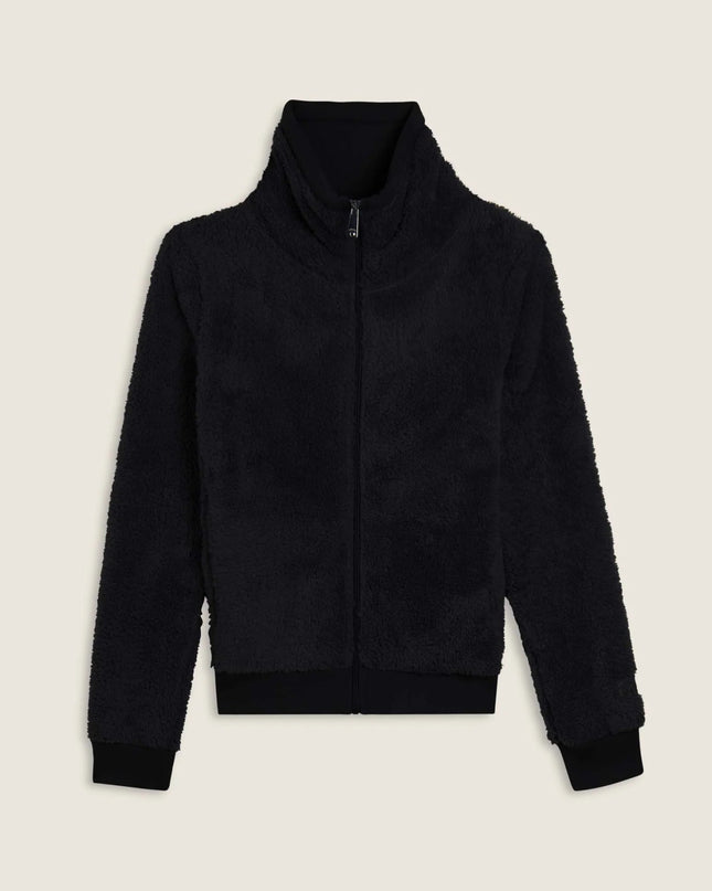 Felpa in pile sherpa con zip e collo alto - Piedi Folli