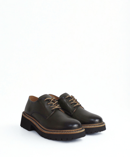 Francesina in pelle olive - Piedi Folli