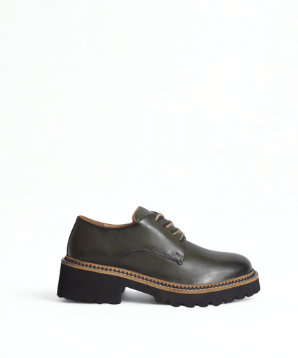 Francesina in pelle olive - Piedi Folli