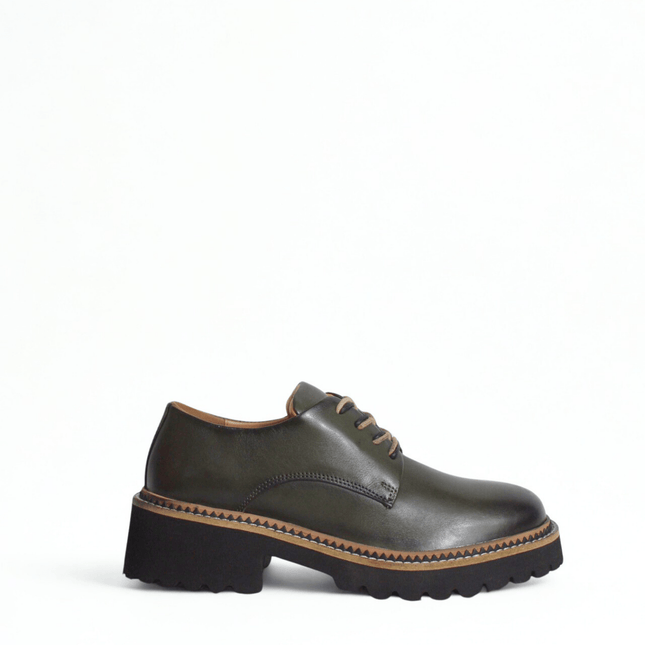 Francesina in pelle olive - Piedi Folli