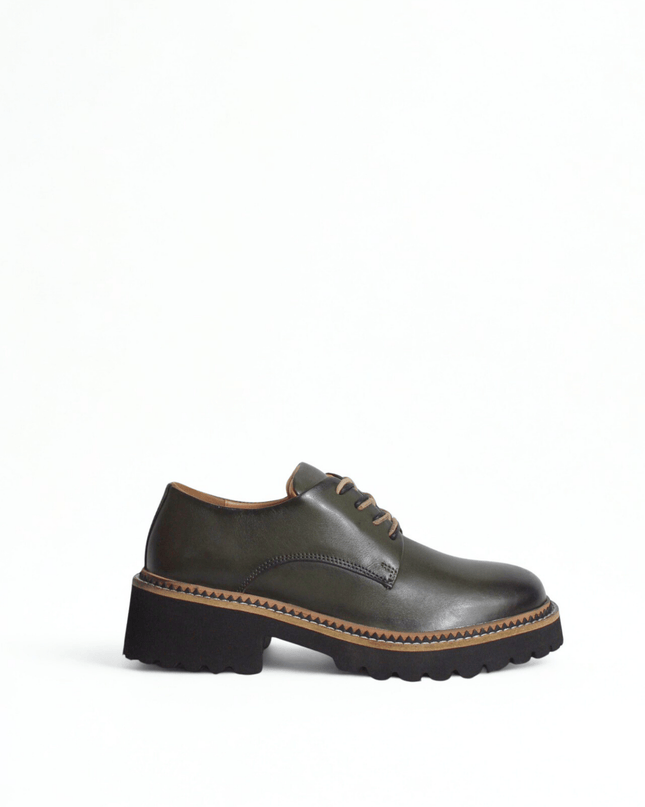 Francesina in pelle olive - Piedi Folli