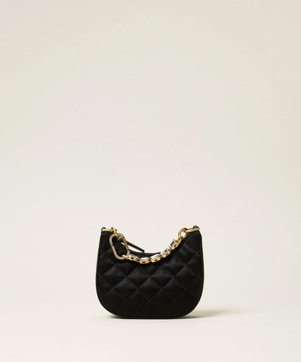 Mini borsa a tracolla in raso quilted - Piedi Folli