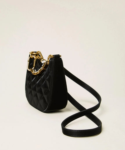 Mini borsa a tracolla in raso quilted - Piedi Folli