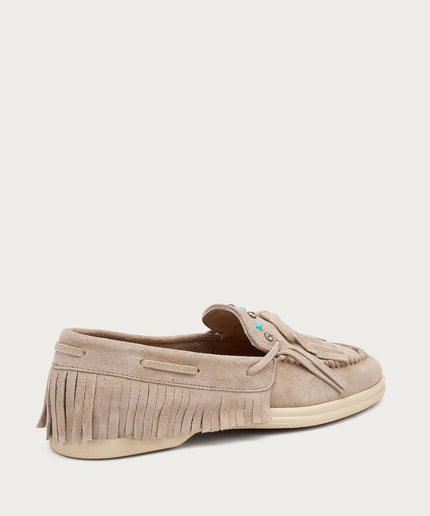 Mocassini con frange sabbia - Piedi Folli