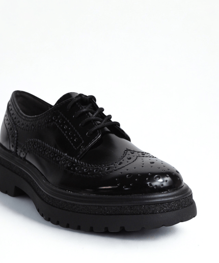 Mocassino coda di rondine nero - Piedi Folli