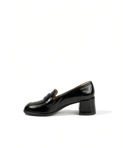 Mocassino con tacco nero - Piedi Folli