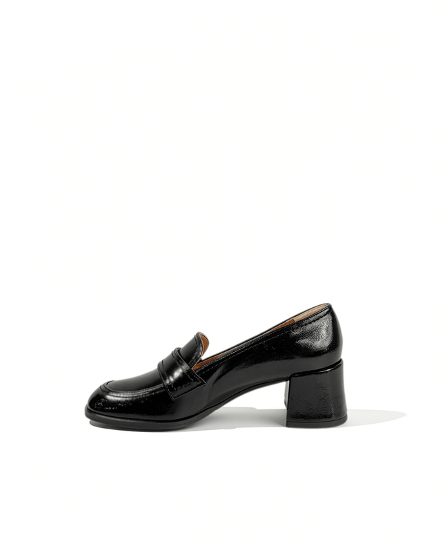 Mocassino con tacco nero - Piedi Folli