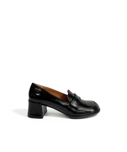 Mocassino con tacco nero - Piedi Folli