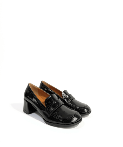 Mocassino con tacco nero - Piedi Folli