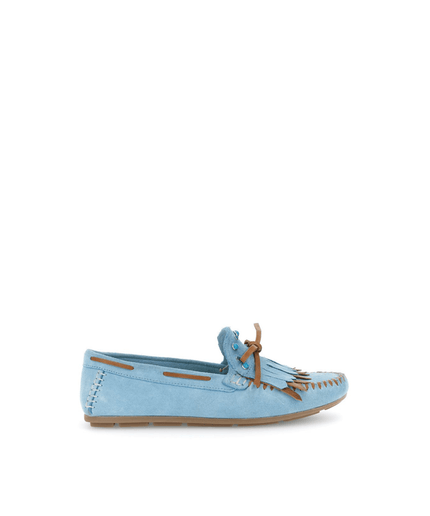 Mocassino in pelle scamosciata con frangia - Piedi Folli