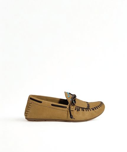 Mocassino in pelle scamosciata con frangia - Piedi Folli