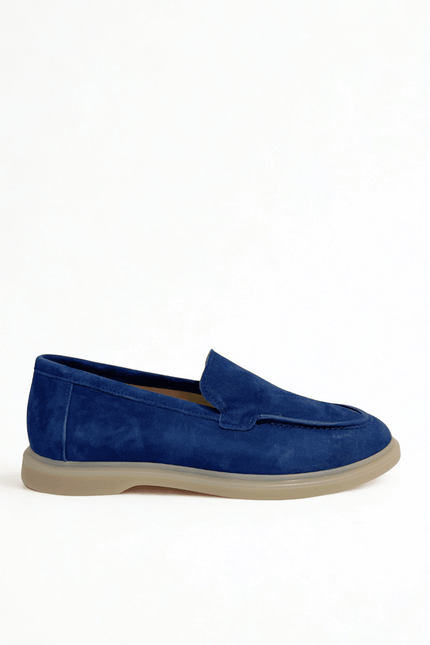 Mocassino scamosciato blu - Piedi Folli