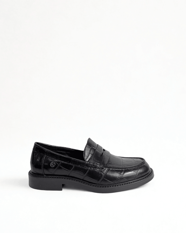 Mocassino stampa cocco nero - Piedi Folli