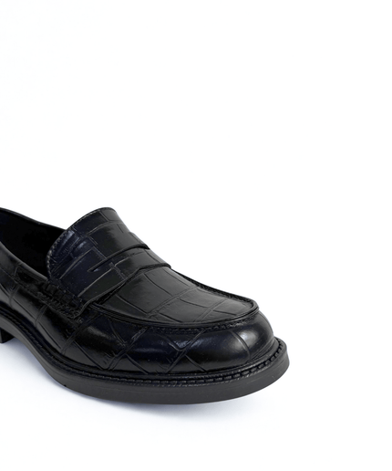 Mocassino stampa cocco nero - Piedi Folli