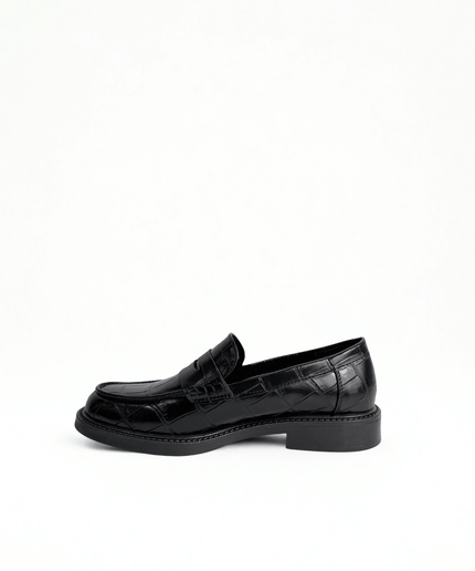 Mocassino stampa cocco nero - Piedi Folli
