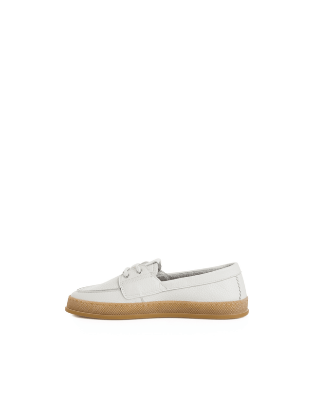 Mocassino White Leather - Piedi Folli