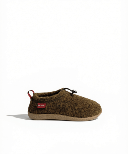 Pantofola Merinos Lana marrone - Piedi Folli