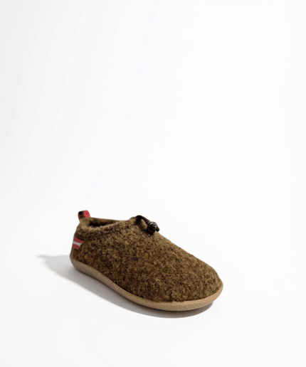 Pantofola Merinos Lana marrone - Piedi Folli