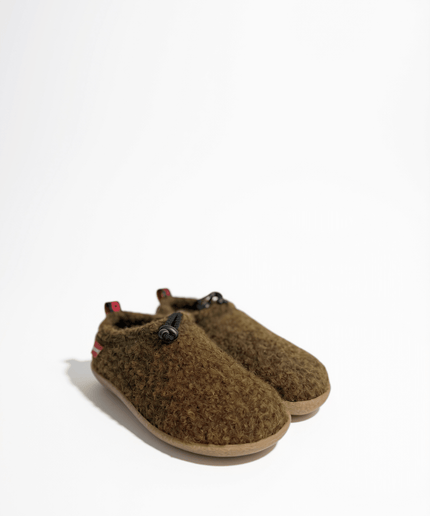 Pantofola Merinos Lana marrone - Piedi Folli