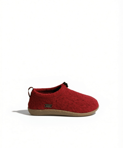 Pantofola Merinos Lana rosso - Piedi Folli