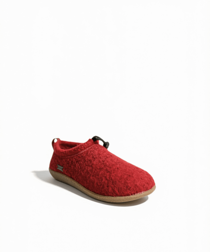 Pantofola Merinos Lana rosso - Piedi Folli