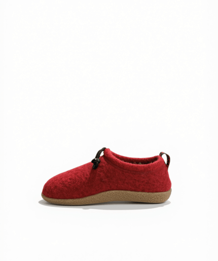 Pantofola Merinos Lana rosso - Piedi Folli