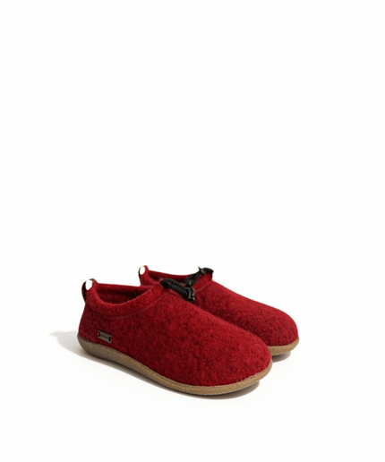 Pantofola Merinos Lana rosso - Piedi Folli