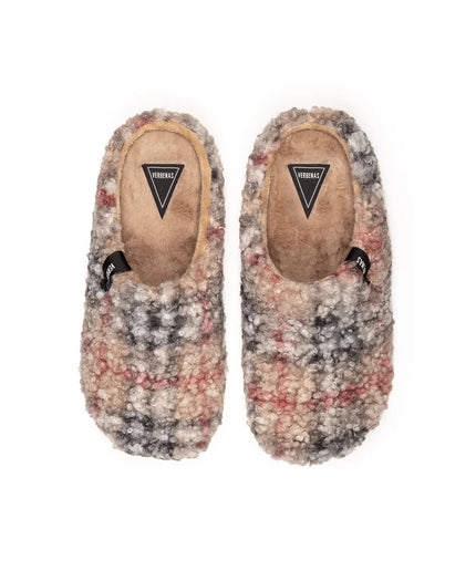 Pantofola slippers York Plaid Borrego Beig - Piedi Folli