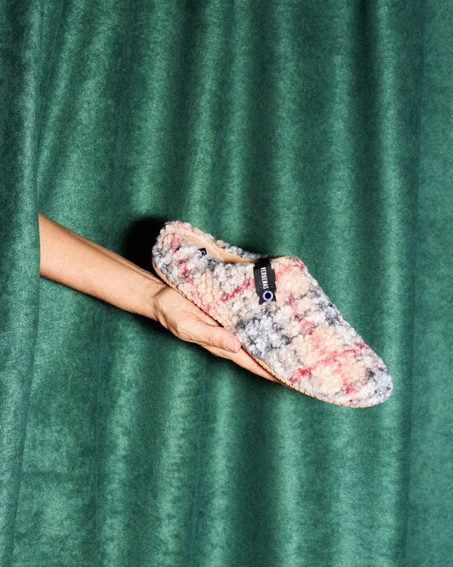 Pantofola slippers York Plaid Borrego Beig - Piedi Folli