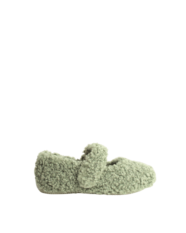 Pantofola Yina Curly verde - Piedi Folli