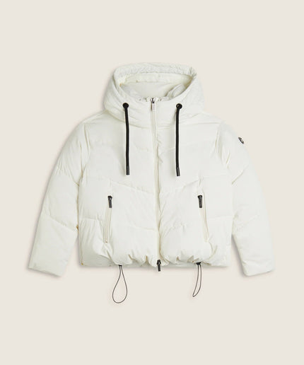 Piumino cropped donna con collo alto e coulisse regolabile - Piedi Folli