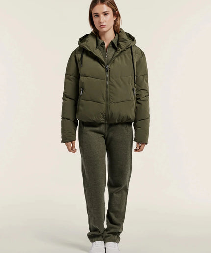 Piumino Cropped Donna in Tessuto Antivento - Piedi Folli