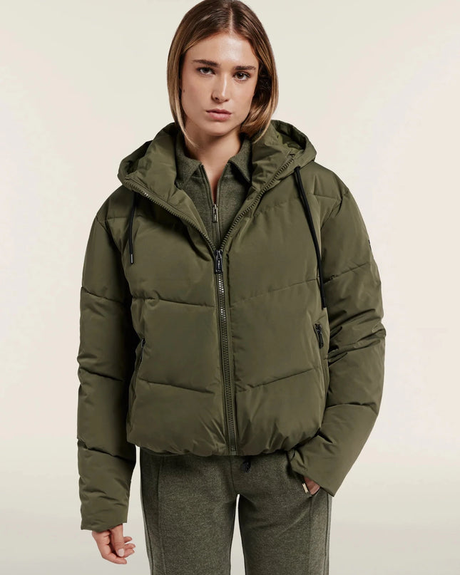 Piumino Cropped Donna in Tessuto Antivento - Piedi Folli