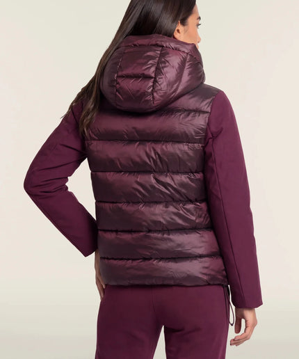 Piumino donna lunghezza media con inserti lucidi e opachi - Piedi Folli