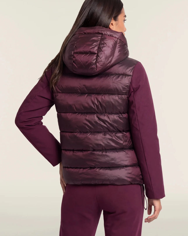 Piumino donna lunghezza media con inserti lucidi e opachi - Piedi Folli