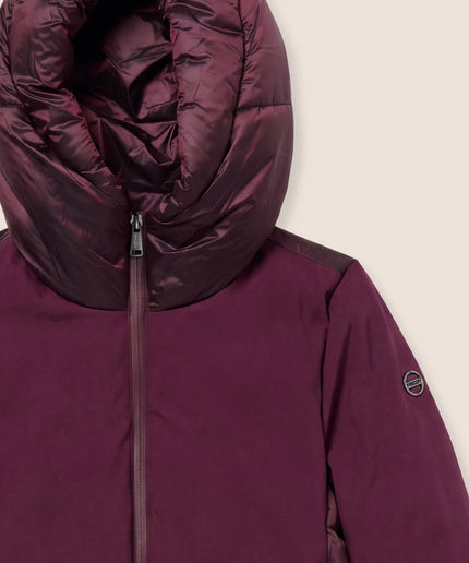 Piumino donna lunghezza media con inserti lucidi e opachi - Piedi Folli