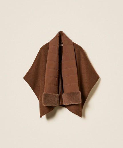 Poncho in panno con sciarpa - Piedi Folli