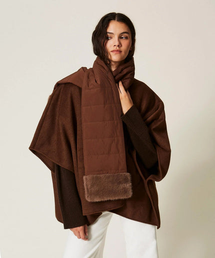 Poncho in panno con sciarpa - Piedi Folli