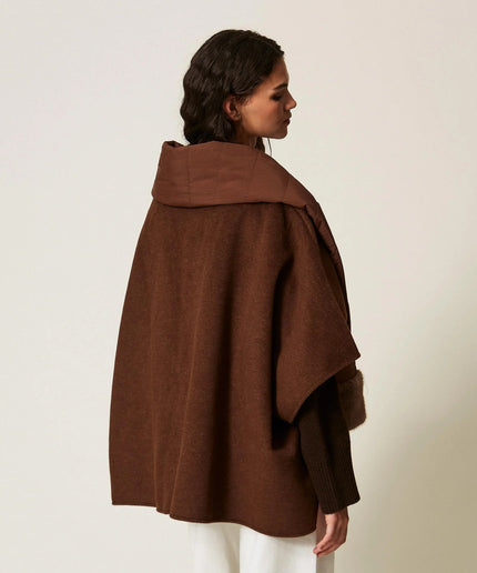Poncho in panno con sciarpa - Piedi Folli